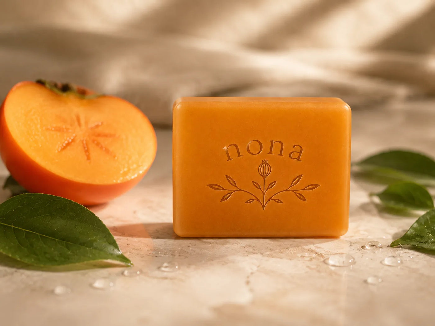 The Nona bar is made with concentrated Japanese persimmon and shea butter.